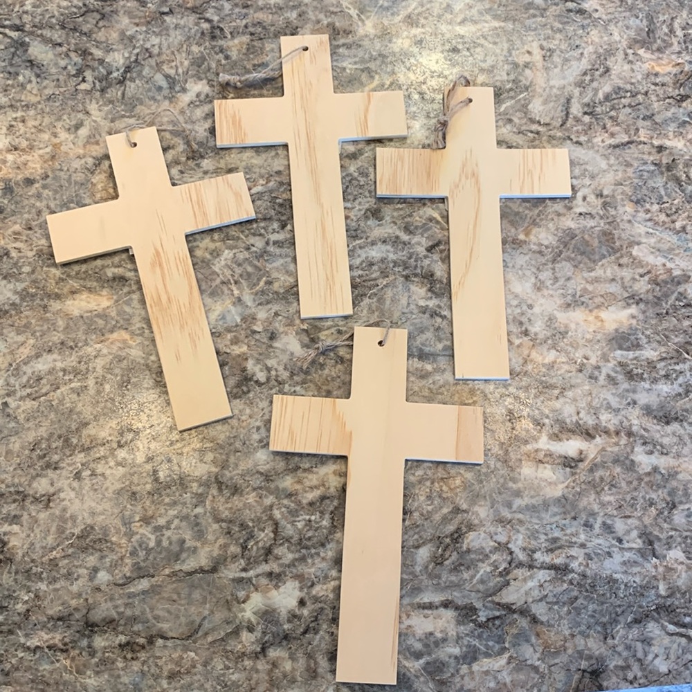 Set of 4 Wood Crosses